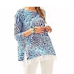 Lilly Pulitzer Ramona Sweater Blue Tang Gang